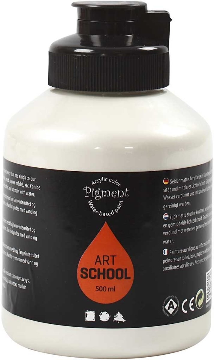 Pigment Art School, pearl silver, opaque, , 500ml [HOB-35432]